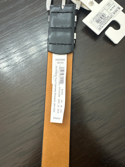 A New Day™ Faux Leather Belt with Polished Silver Buckle