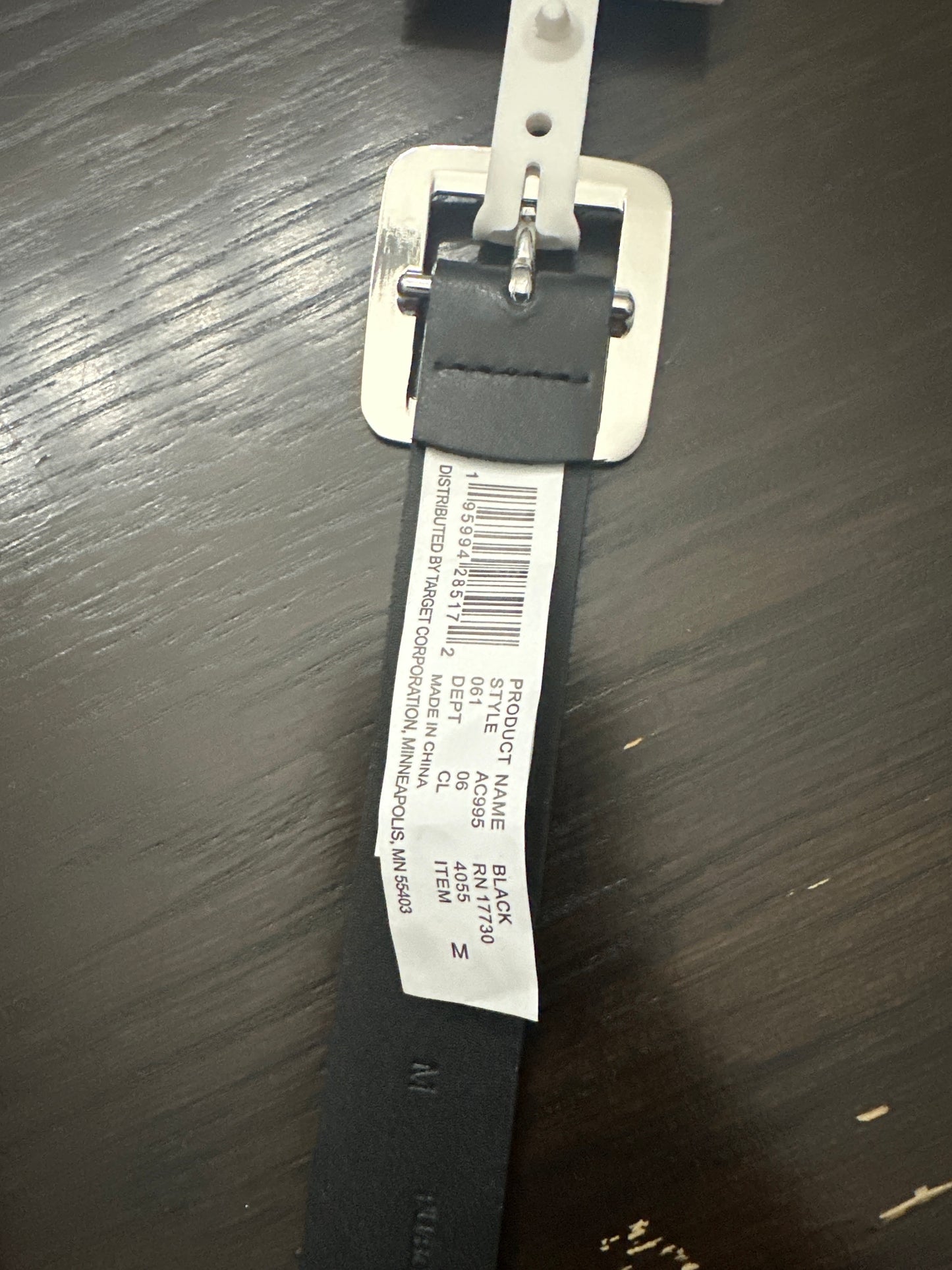 A New Day™ Black Faux Leather Belt with Silver Buckle