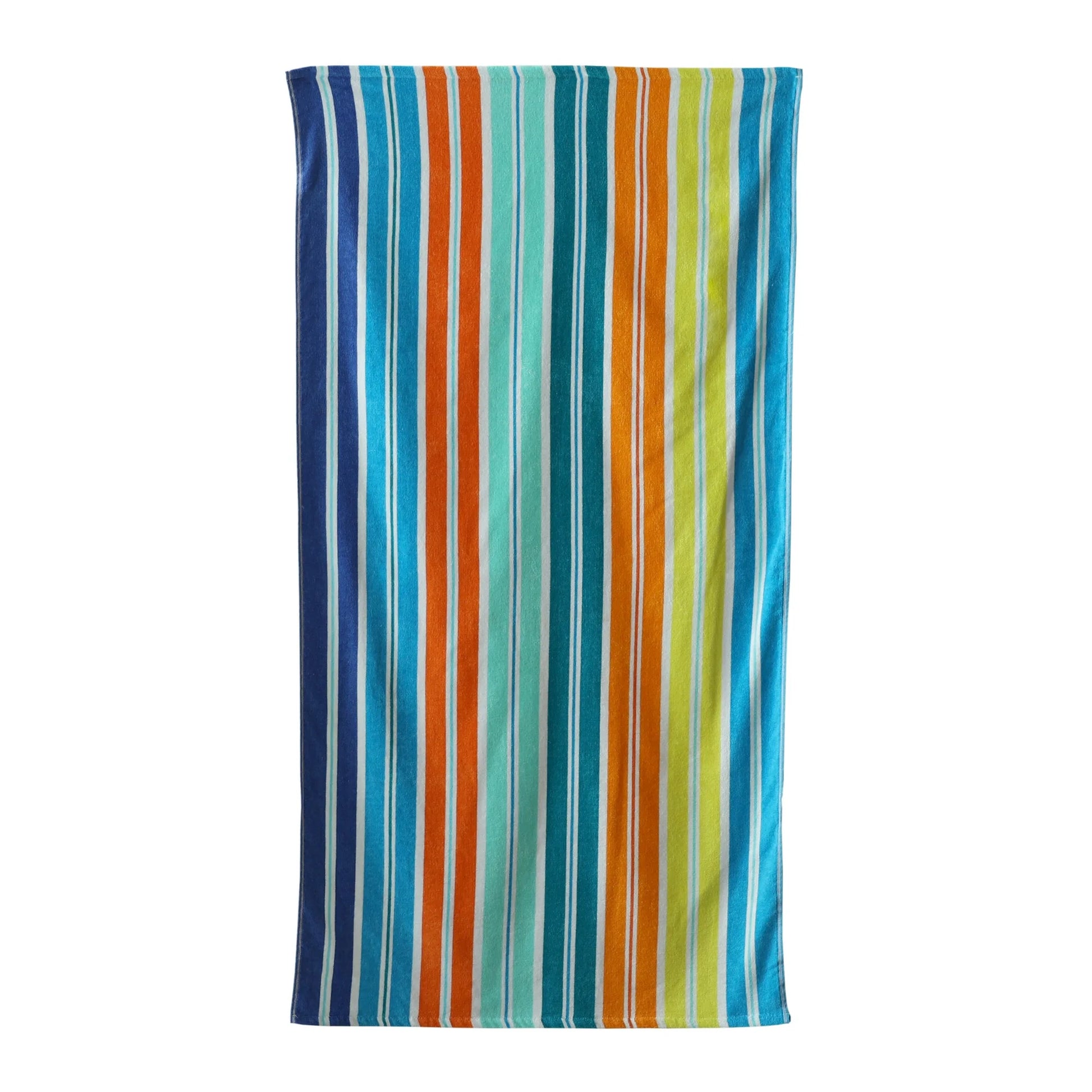 Mainstays Velour Beach Towel, Midistripe, Teal, 28x60
