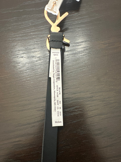 A New Day™ Black Faux Leather Belt with Gold Bow Buckle