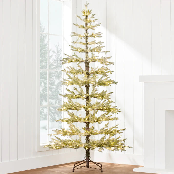 Pre-Lit Sparse Flocked Christmas Tree w/ 2-in-1 LEDs, Cordless Connection-6ft