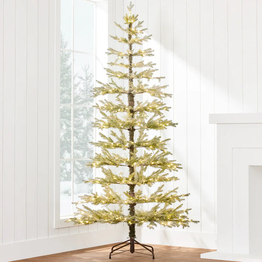 Pre-Lit Sparse Flocked Christmas Tree w/ 2-in-1 LEDs, Cordless Connection-6ft