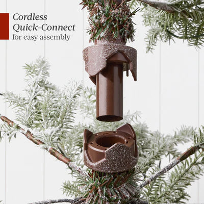 Pre-Lit Sparse Flocked Christmas Tree w/ 2-in-1 LEDs, Cordless Connection-6ft