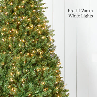 Pre-Lit Hinged Douglas Artificial Christmas Tree w/ Stand-4.5ft