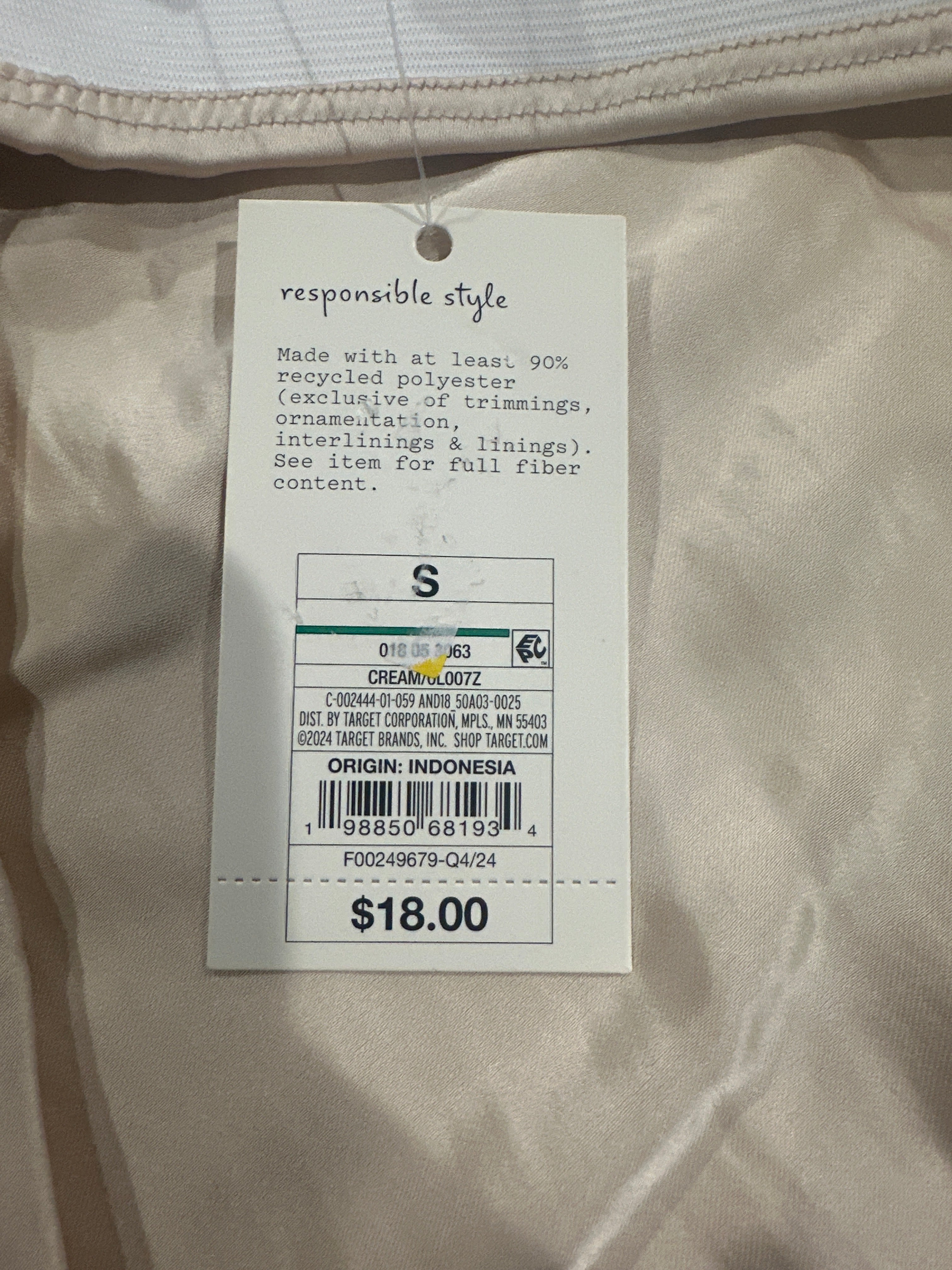 A New Day Satin Mini Skirt Cream Womens Flowy