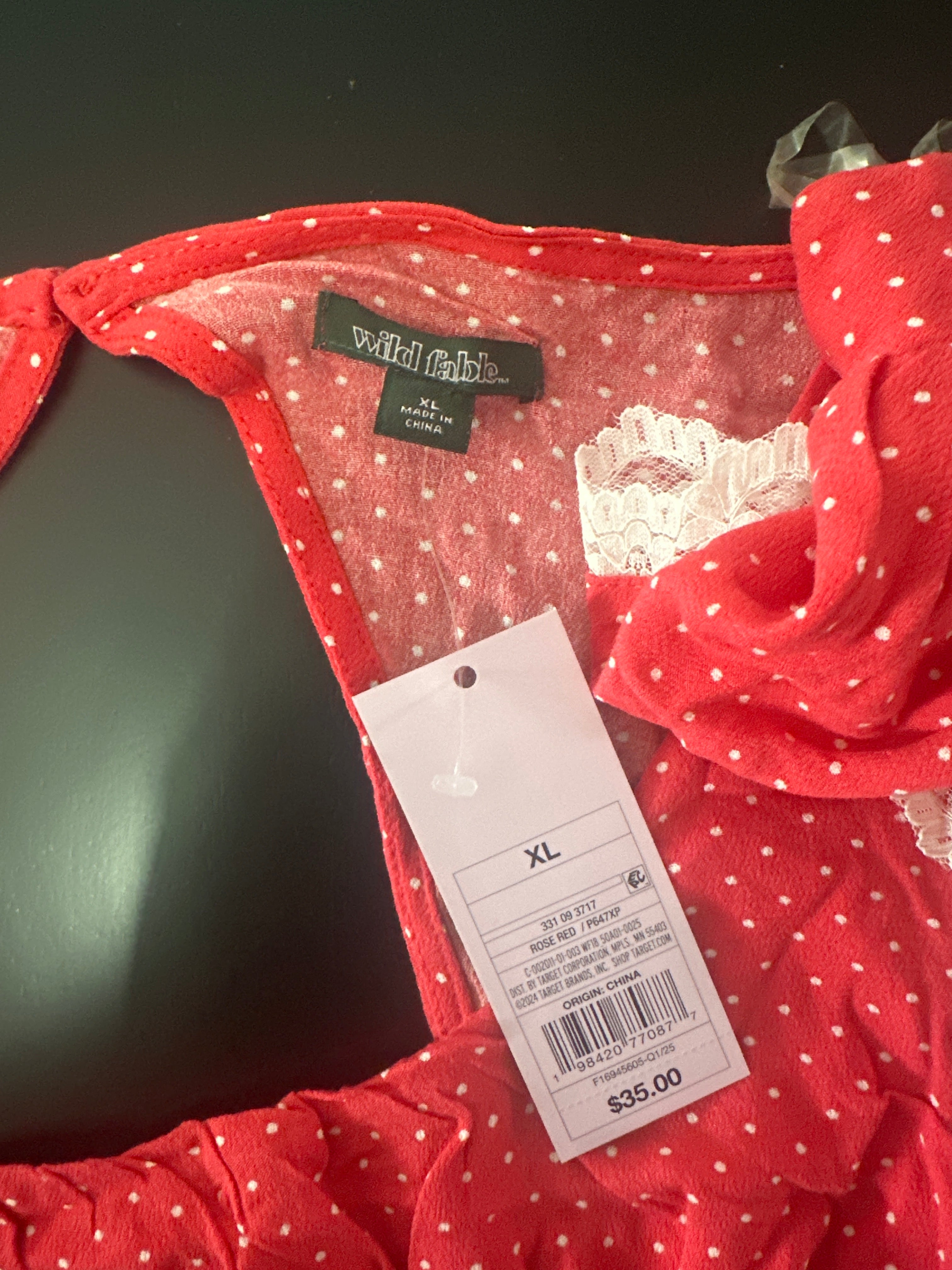 Women's Red Polka Dot Flutter Sleeve Maxi Dress