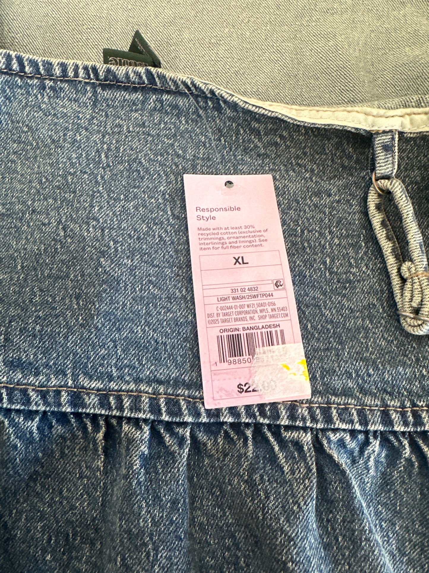 Wild Fable Women's Denim Peplum Tank Top Light Wash Tie Strap