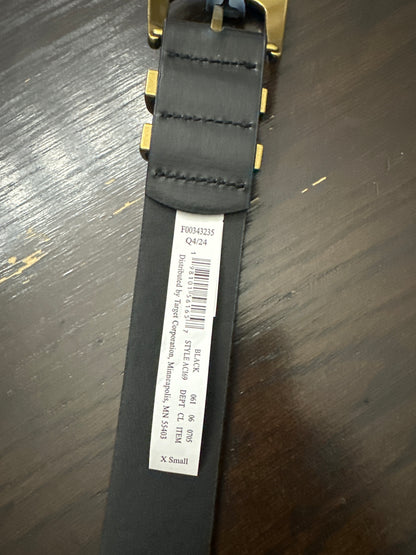 Universal Thread™ Black Faux Leather Belt with Gold Hardware