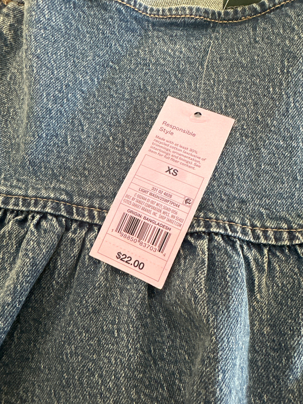 Wild Fable Women's Denim Peplum Tank Top Light Wash Tie Strap