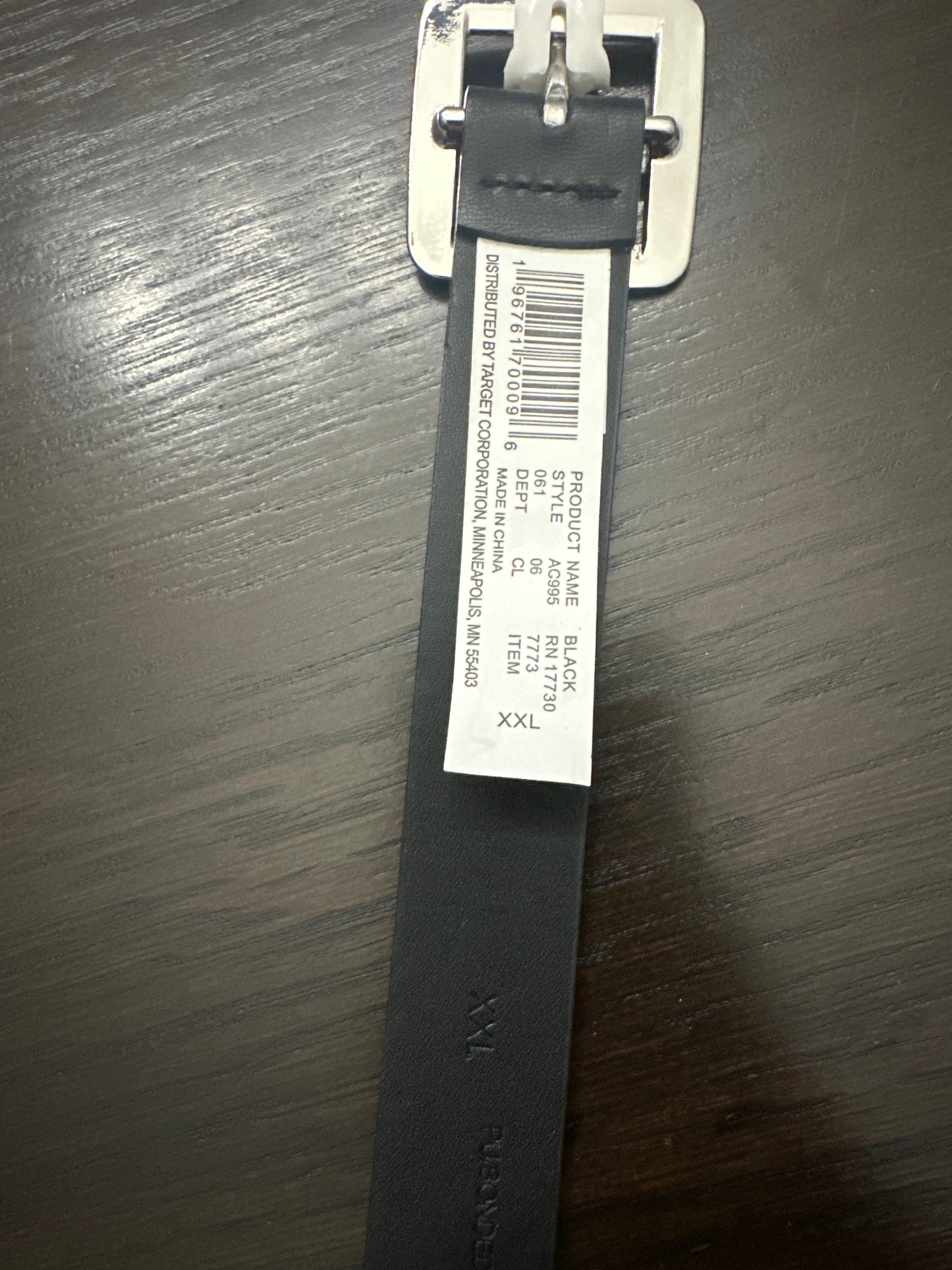A New Day™ Black Faux Leather Belt with Silver Buckle