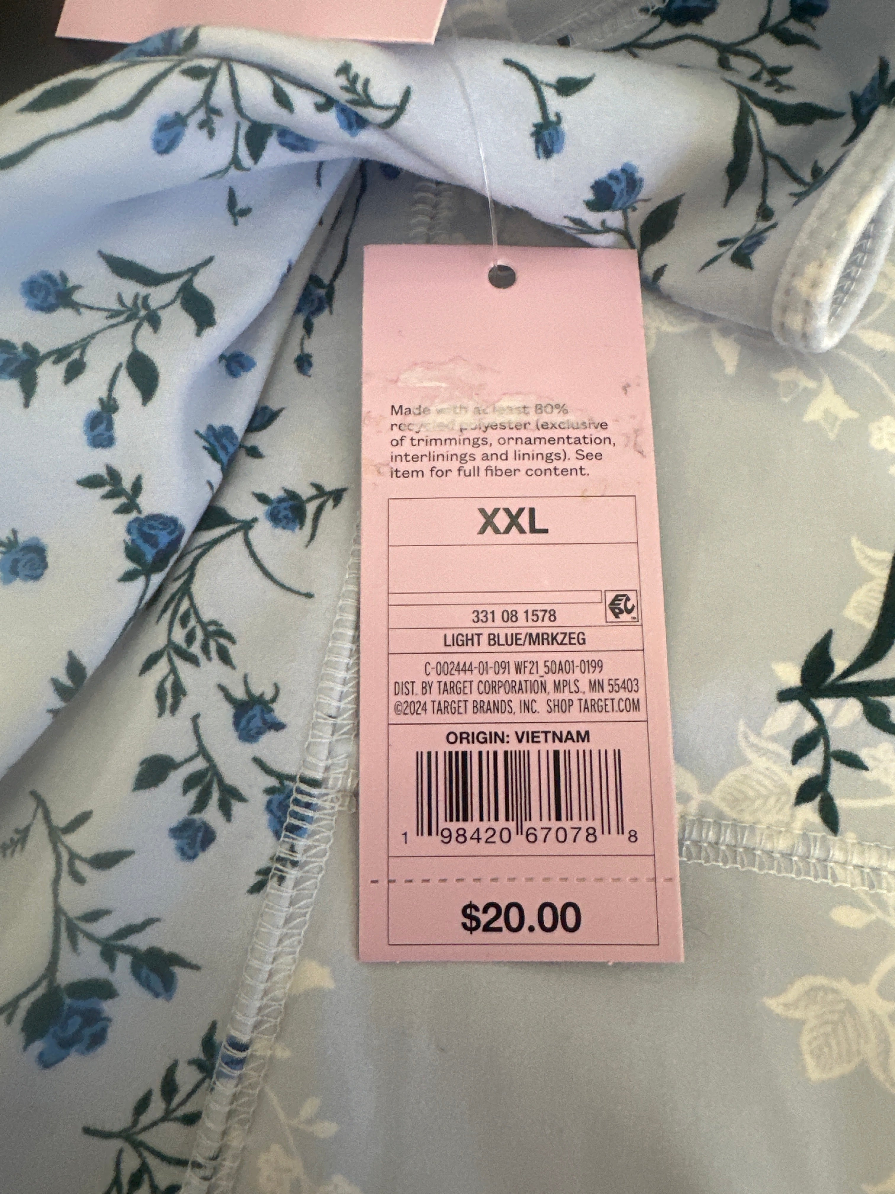 Wild Fable Women Floral Lace Trim Cami Romper Light Blue Roses