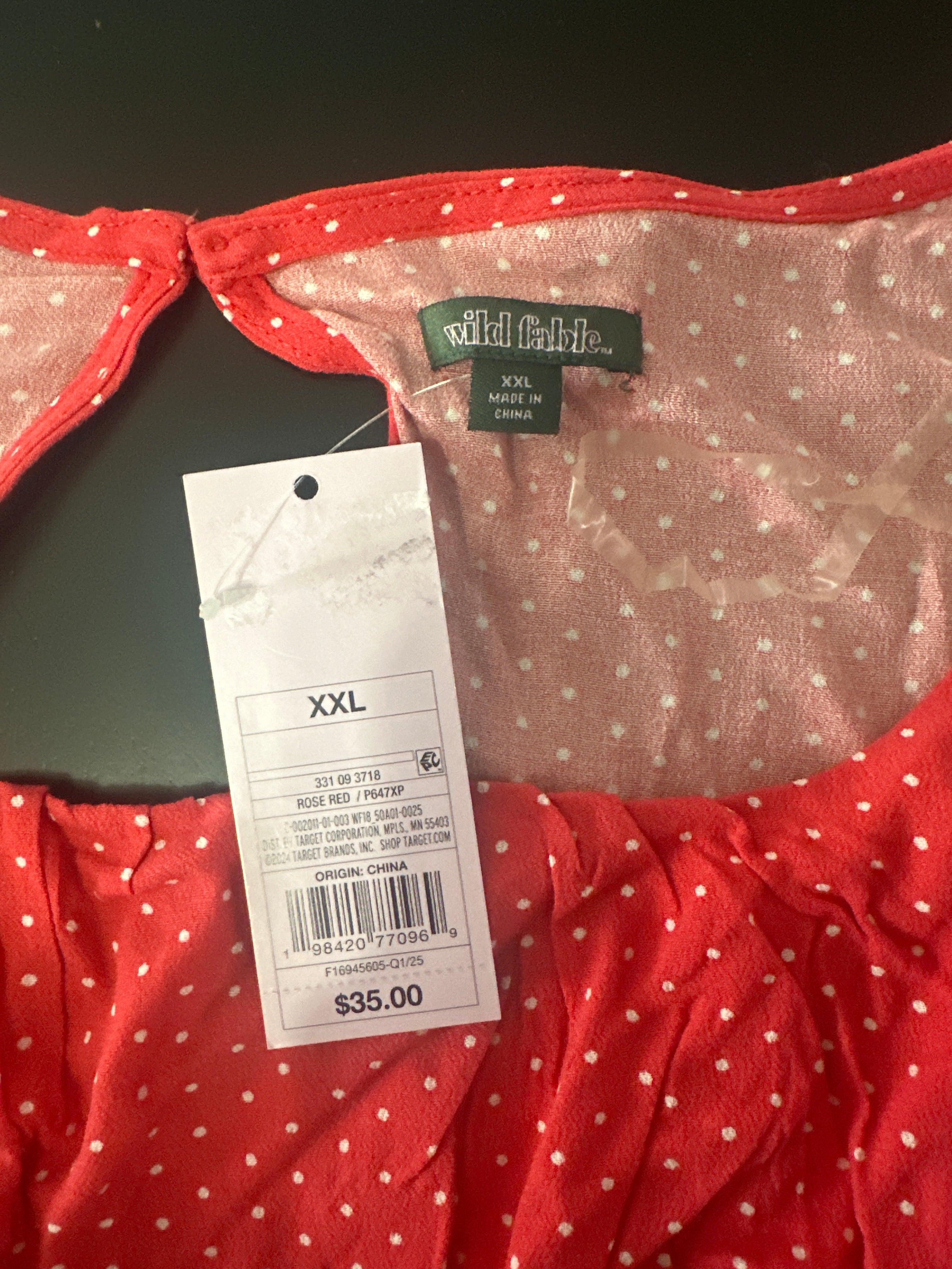 Women's Red Polka Dot Flutter Sleeve Maxi Dress