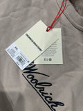 Woolrich Men's Crewneck Sweatshirt Hiking Boots Graphic Beige
