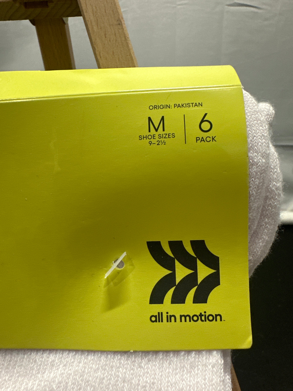All in Motion men's white crew socks 6-pack