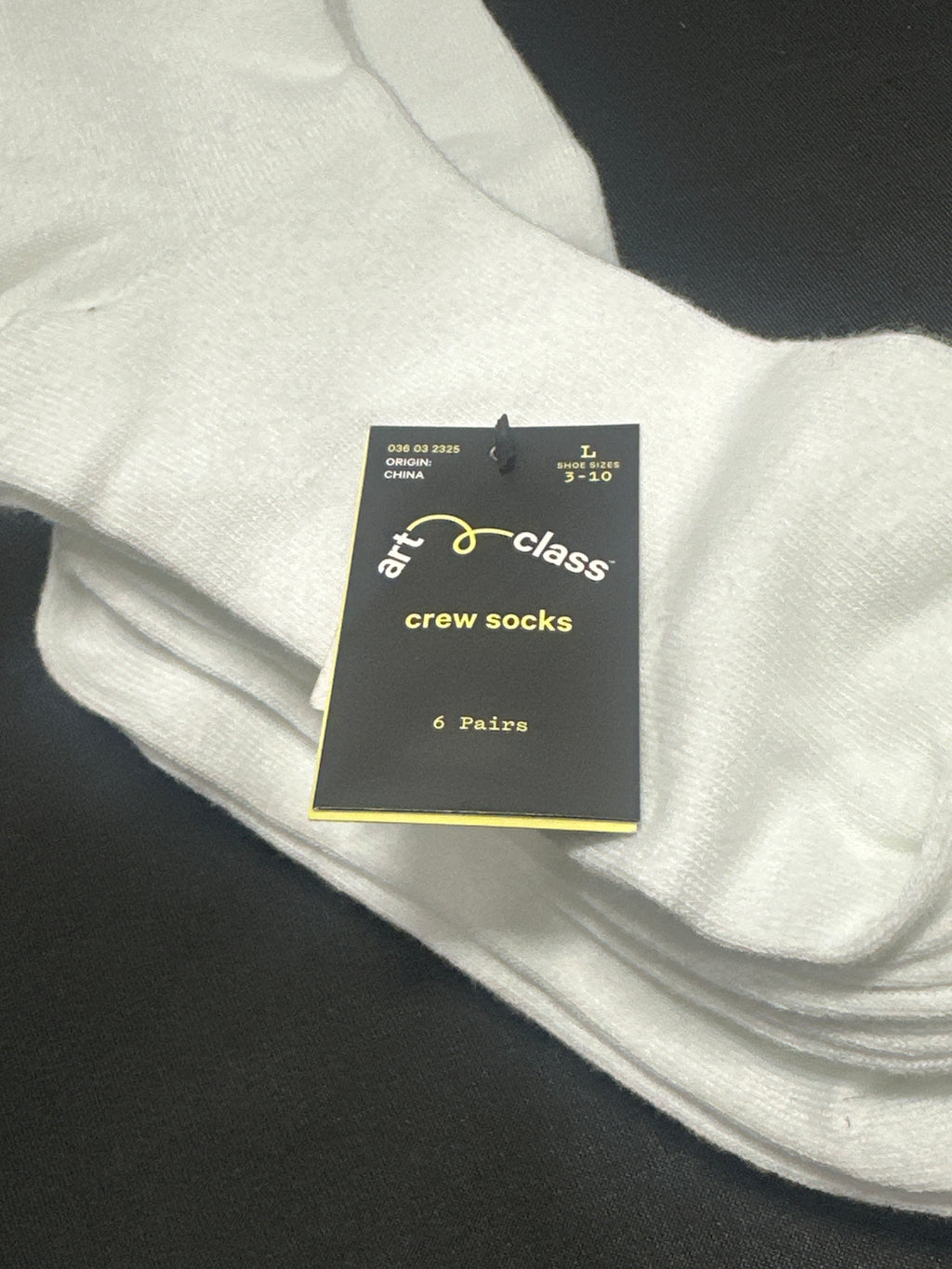 Art Class girls white lettuce-edge crew socks 6 pack