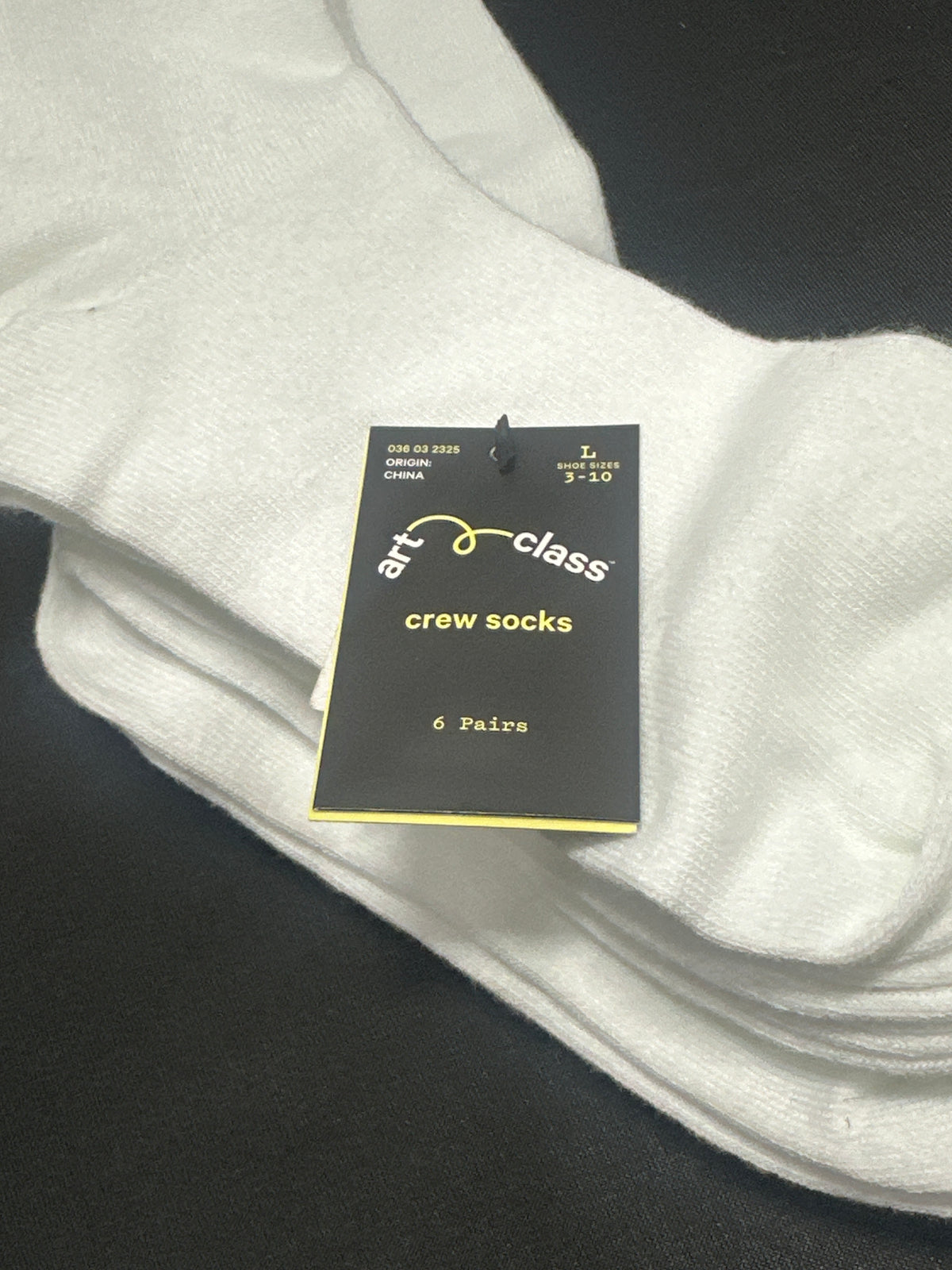 Art Class girls white lettuce-edge crew socks 6 pack