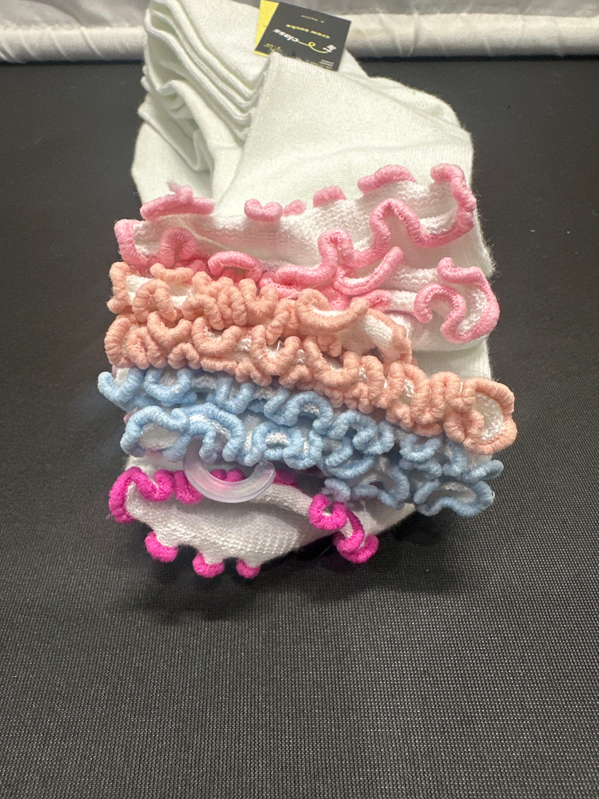 Art Class girls white lettuce-edge crew socks 6 pack