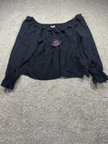 Ava & Viv women's plus black off-shoulder ruffle peplum blouse, size 2X