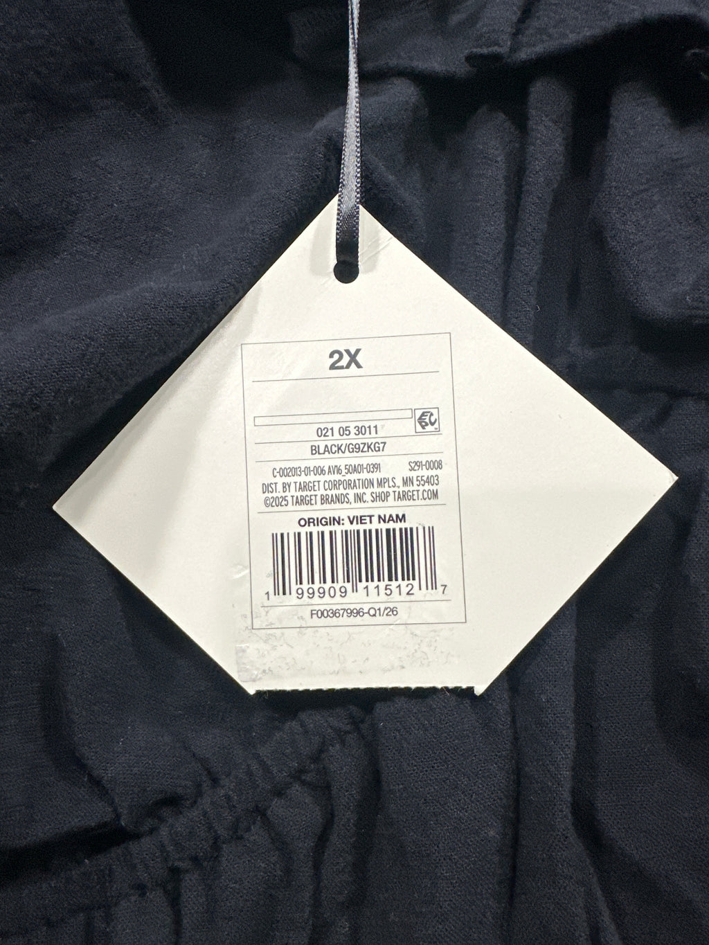 Ava & Viv women's plus black off-shoulder ruffle peplum blouse, size 2X