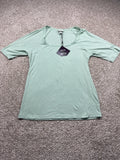 Ava & Viv women's plus green ribbed lace trim short sleeve top, size XXL