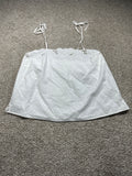 Ava & Viv women's plus white embroidered tie strap cotton top, size 1X
