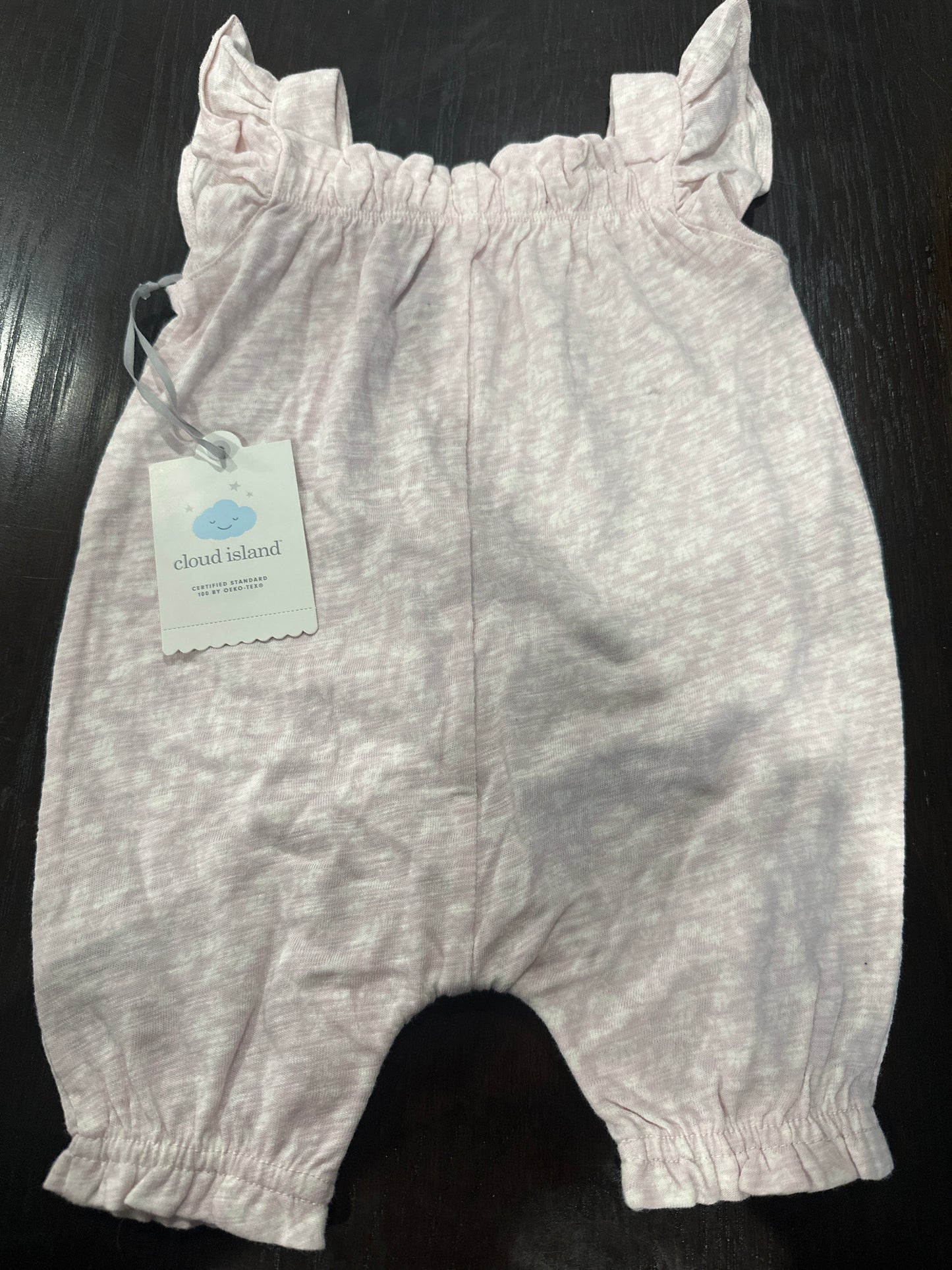 Cloud Island Baby Ruffle Romper – Lightweight Textured Cotton, Snap Closure