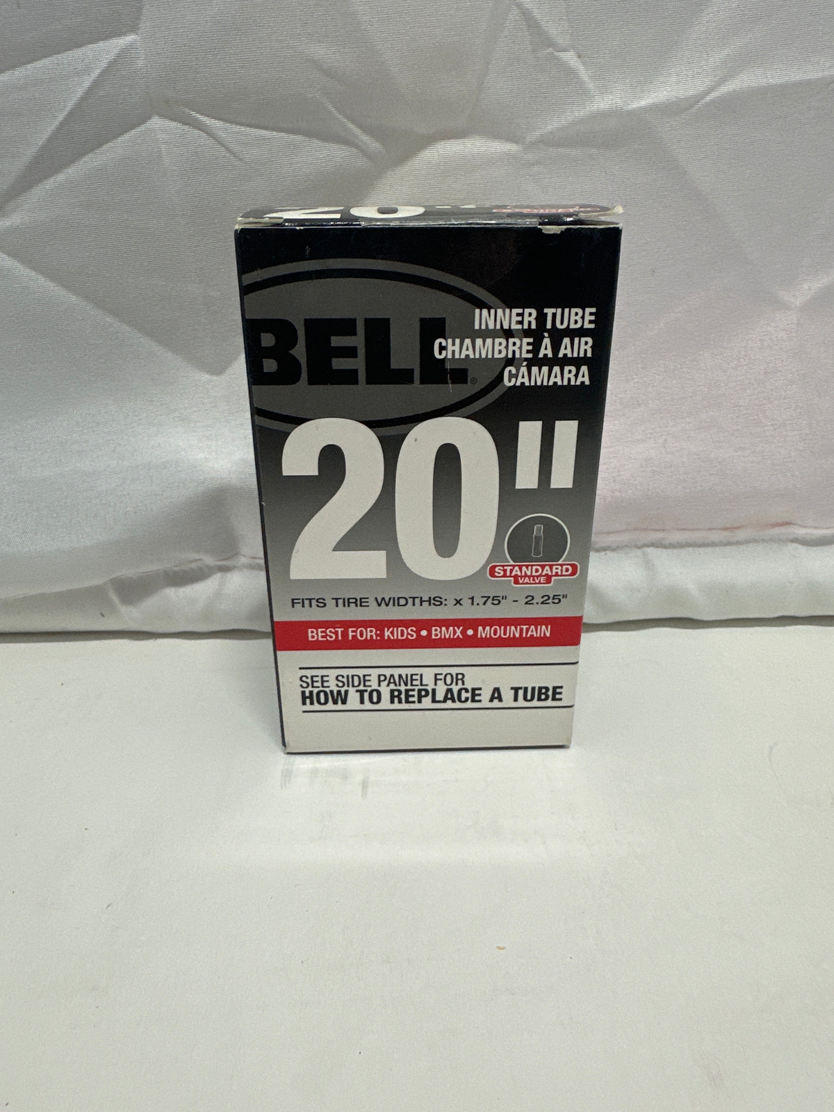 Bell 20 inch bicycle inner tube packaging and instructions