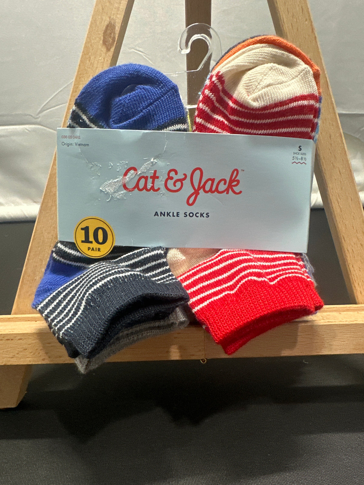 Cat & Jack Kids Multicolor Ankle Socks 10 Pairs S 5.5-8.5