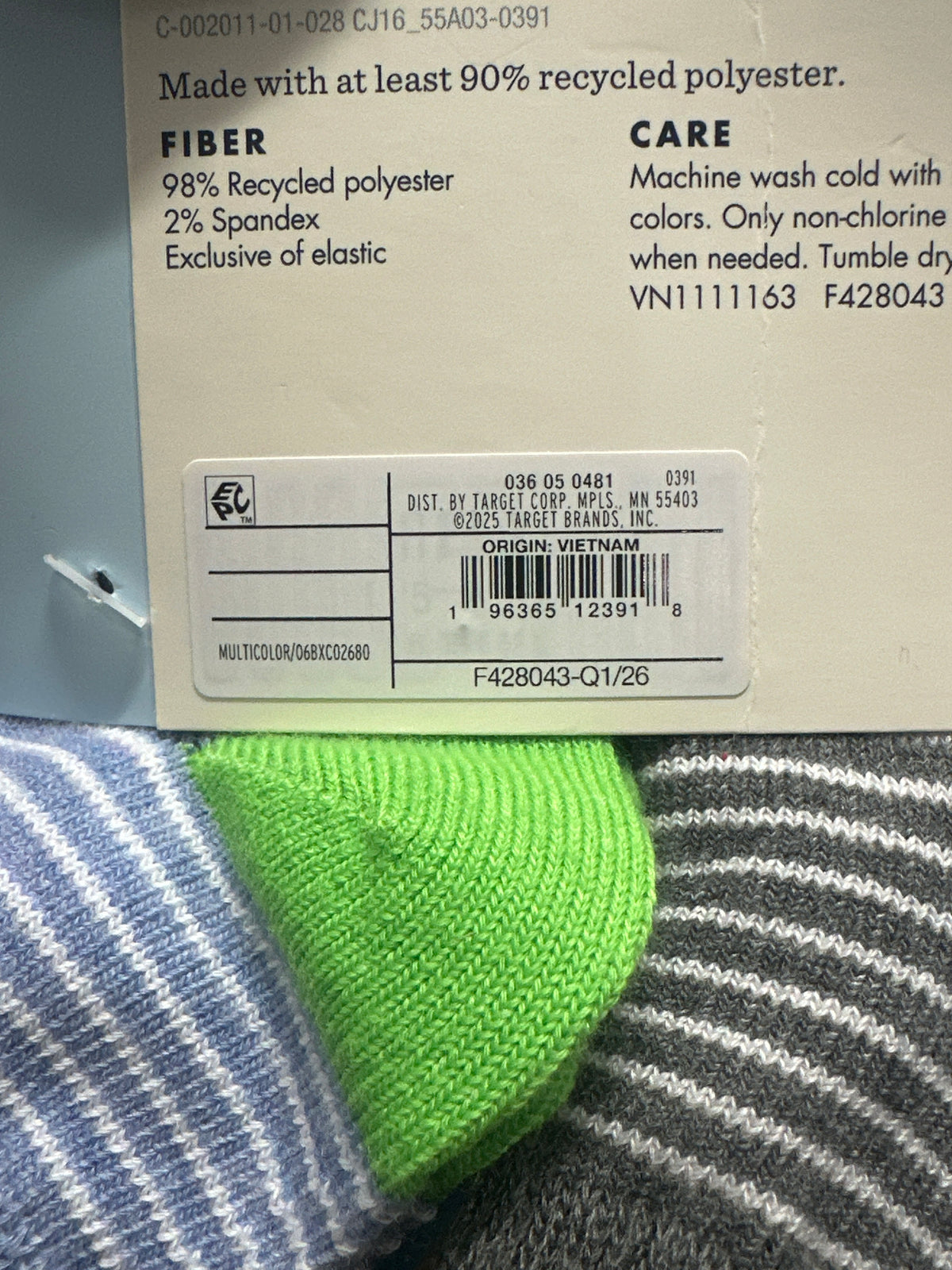 Cat & Jack Kids Multicolor Ankle Socks 10 Pairs S 5.5-8.5