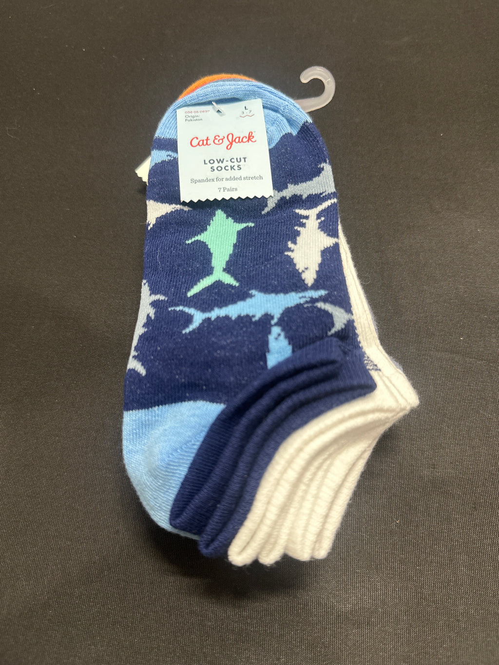 Cat & Jack Boys Low-Cut Socks 7 Pairs L 3-7