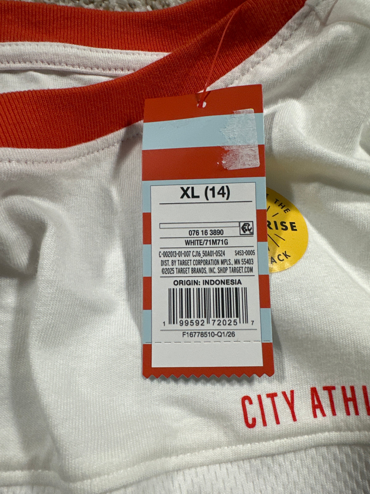 Cat & Jack Kids White City Athletics 76 Oversized T Shirt Size XL 14
