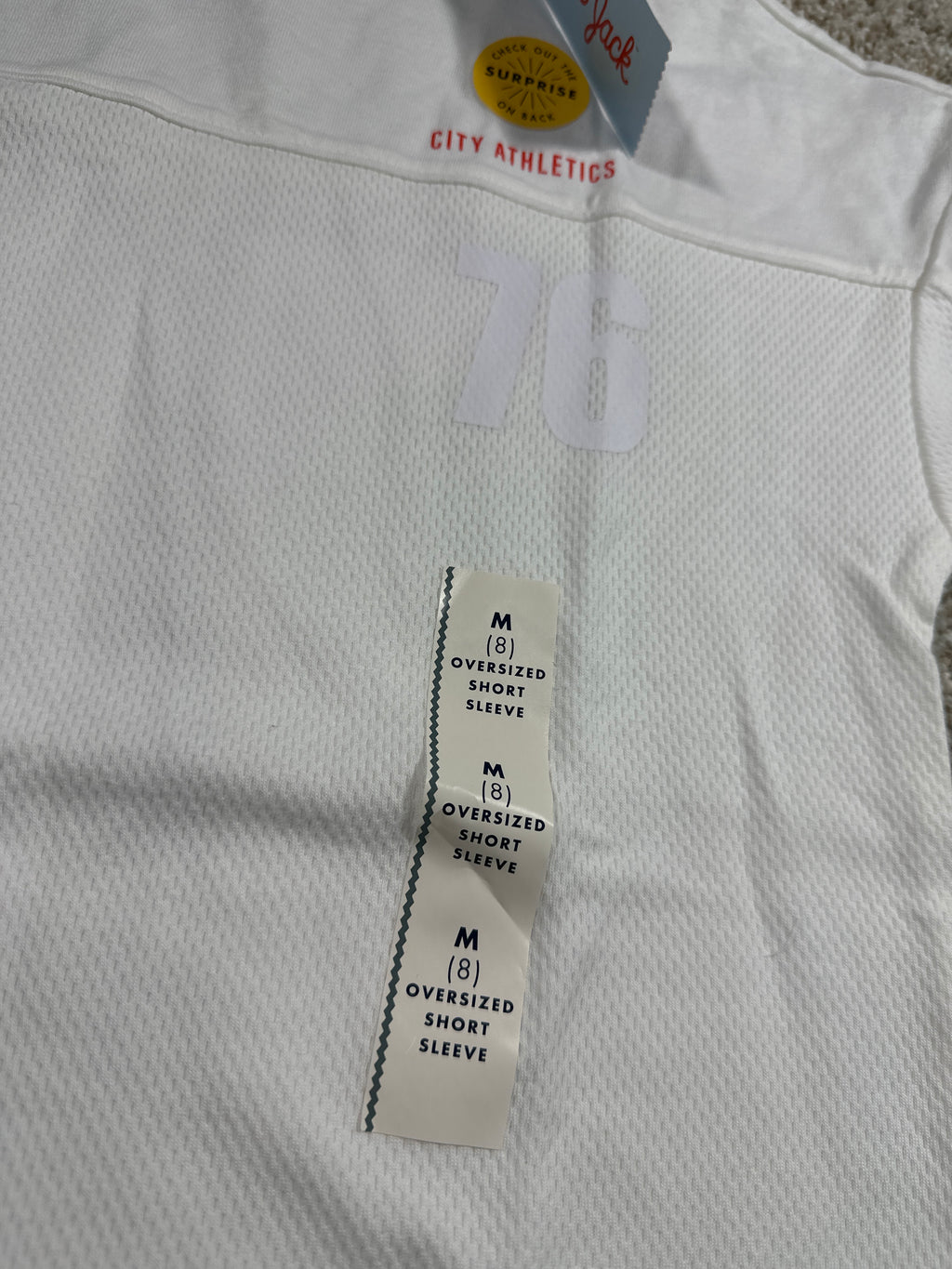 Cat & Jack Kids White City Athletics 76 Oversized T Shirt Size M 8