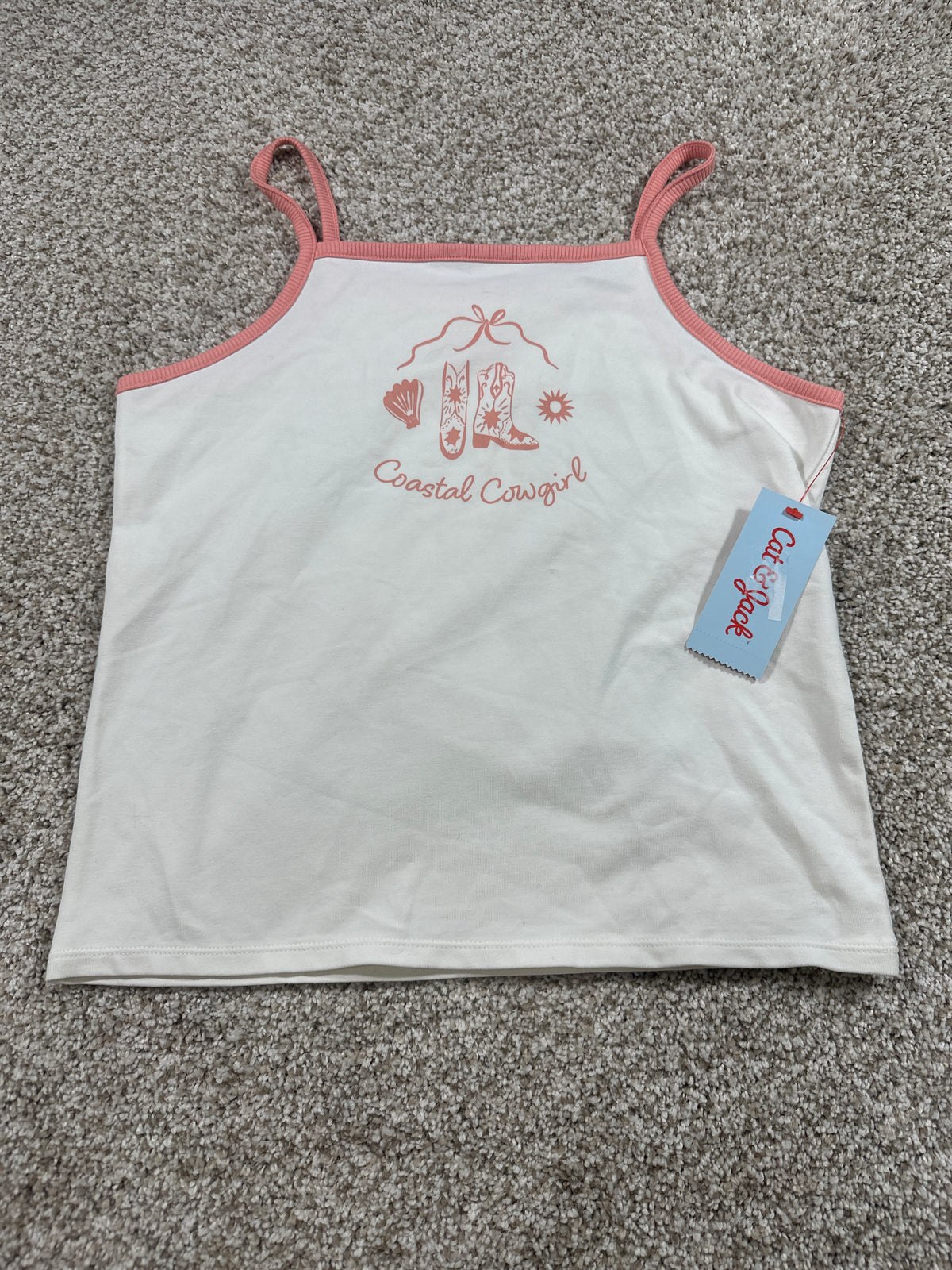 Cat & Jack Girls Coastal Cowgirl Graphic Tank Top Size L 10/12