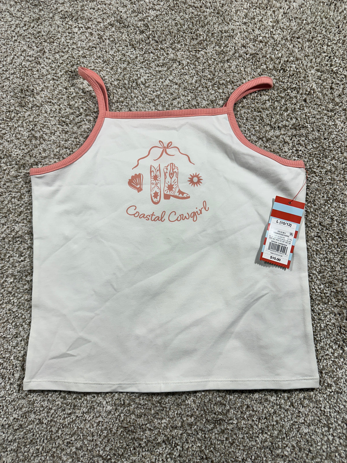 Cat & Jack Girls Coastal Cowgirl Graphic Tank Top Size L 10/12