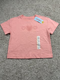 Cat & Jack Girls Peach Pink Heart T Shirt Size S