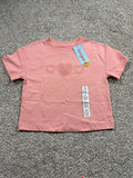 Cat & Jack Girls Peach Pink Heart T Shirt Size XS
