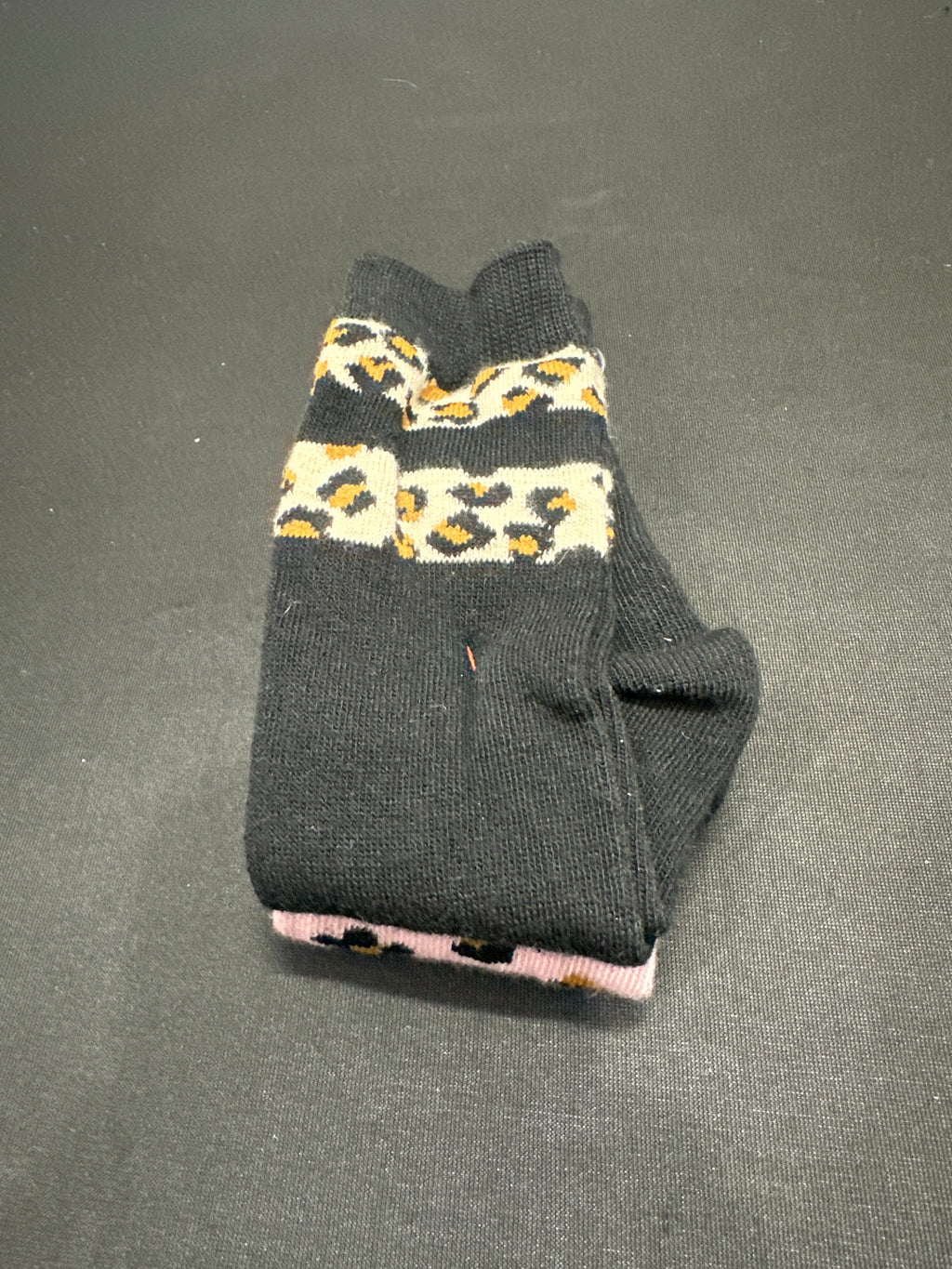 Cat & Jack girls pink leopard knee-high socks 2 pack size S