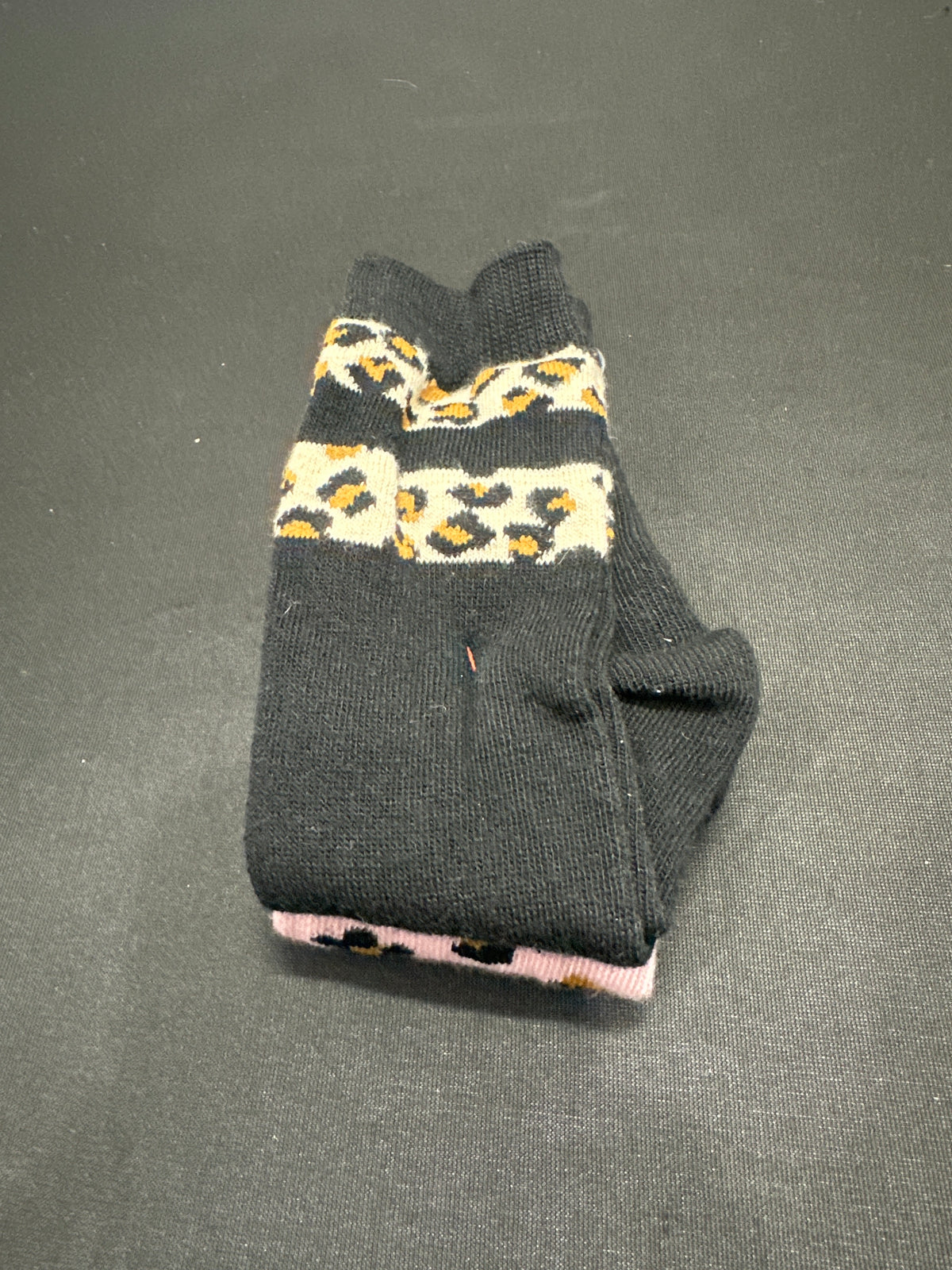 Cat & Jack girls pink leopard knee-high socks 2 pack size S