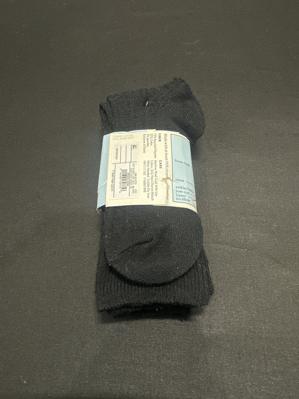 Cat & Jack kids black knee-high socks 2 pack, size S