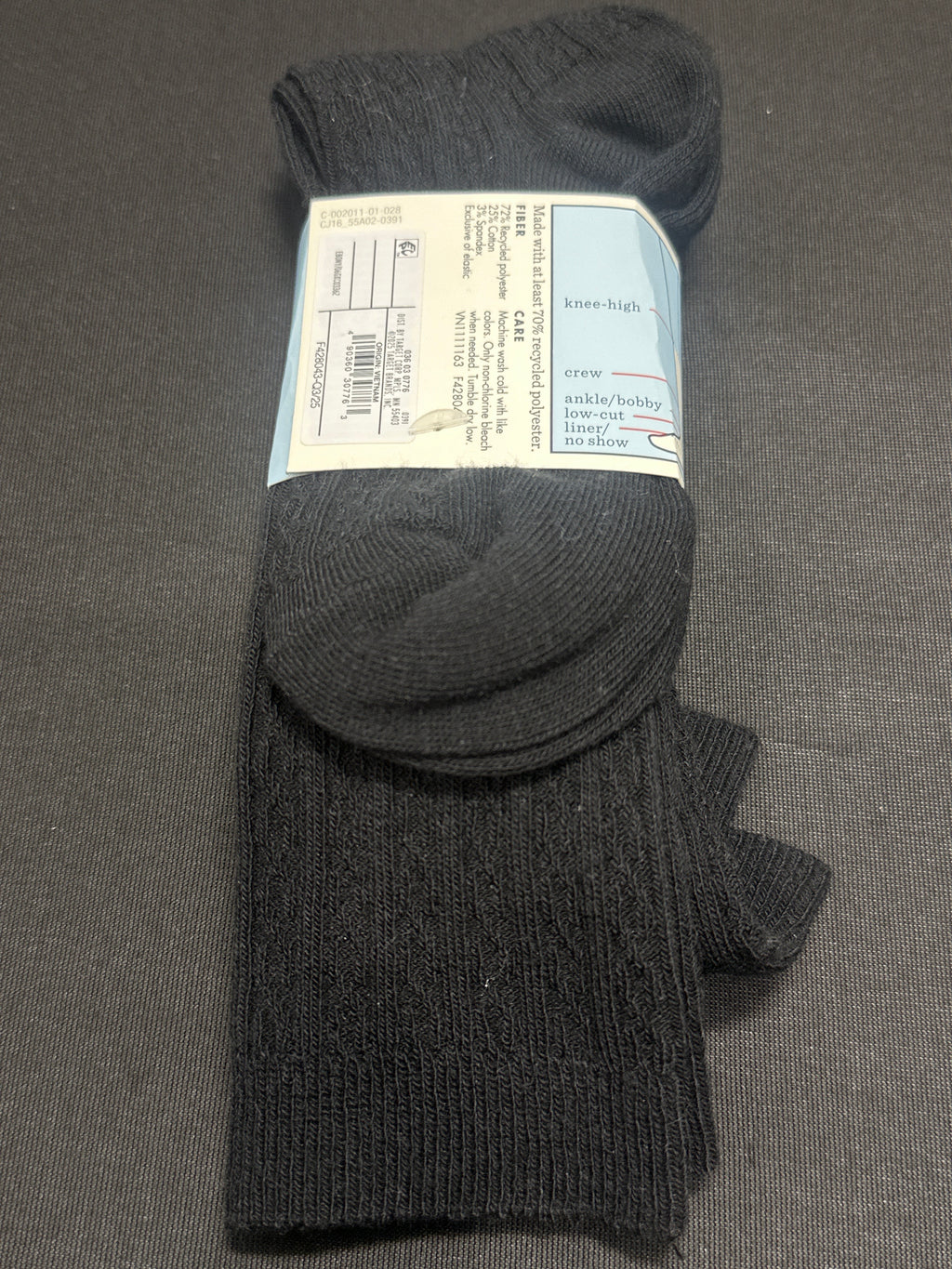 Cat & Jack kids black knee-high socks, 2-pair set