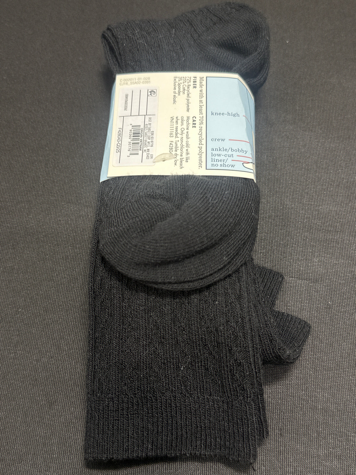 Cat & Jack kids black knee-high socks, 2-pair set