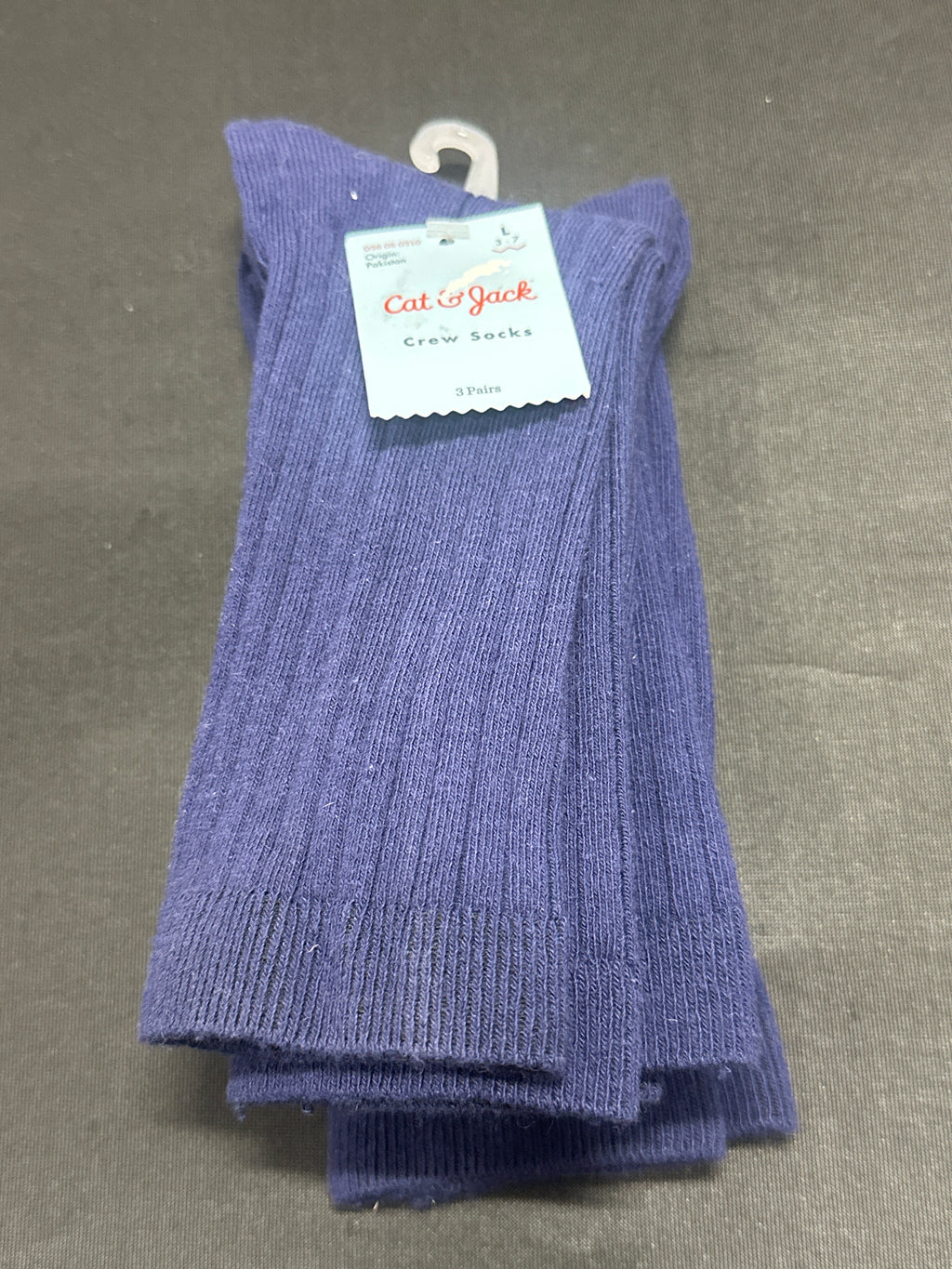 Cat & Jack kids blue crew socks, 3-pair set