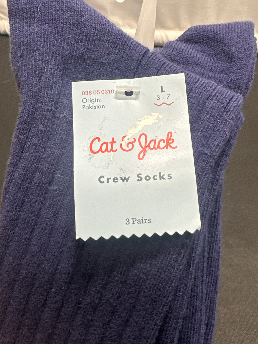 Cat & Jack kids blue crew socks, 3-pair set