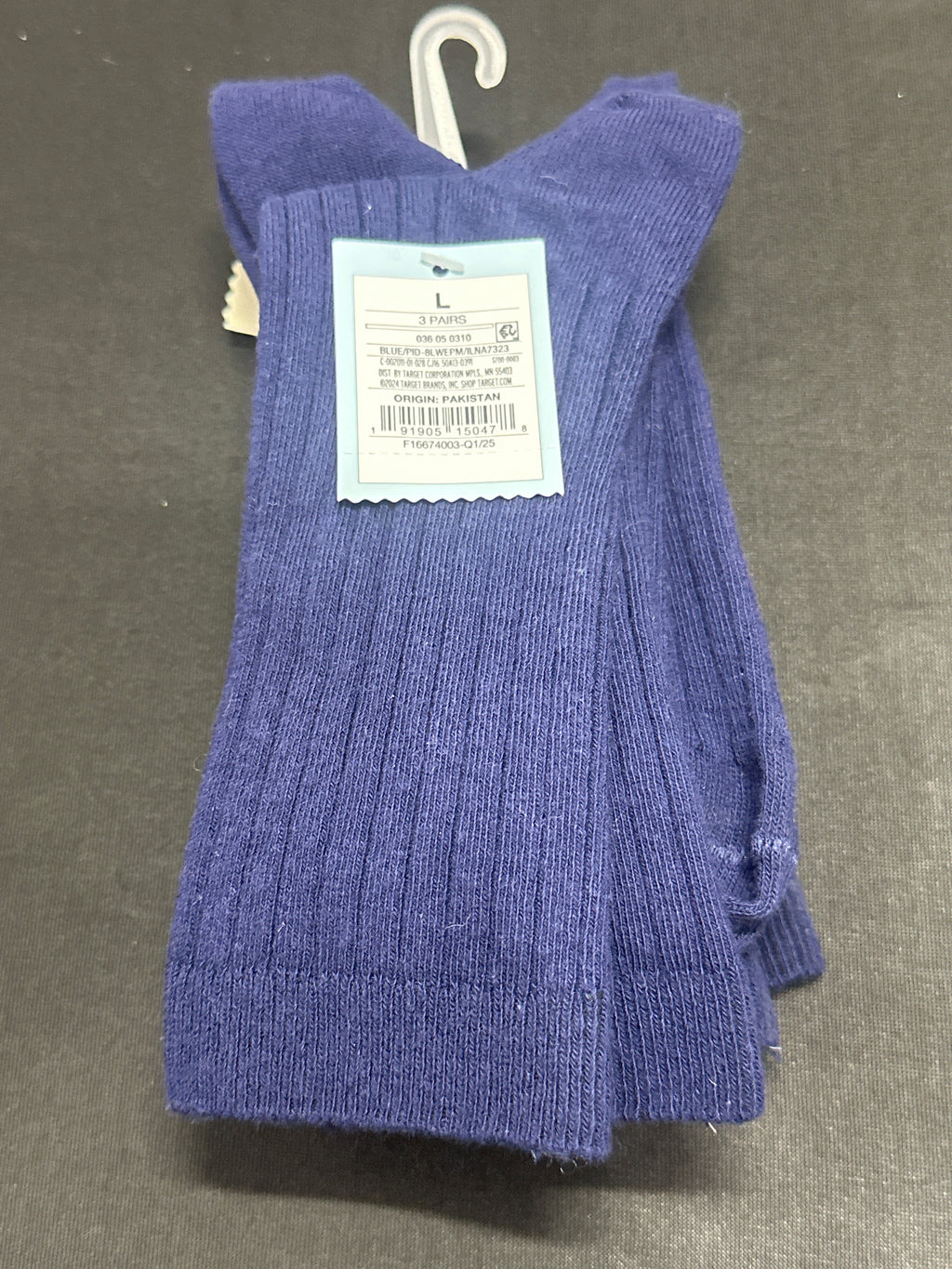 Cat & Jack kids blue crew socks, 3-pair set