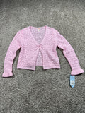 Cat & Jack Girls Light Pink Open Knit Tie Front Cardigan XS 4/5