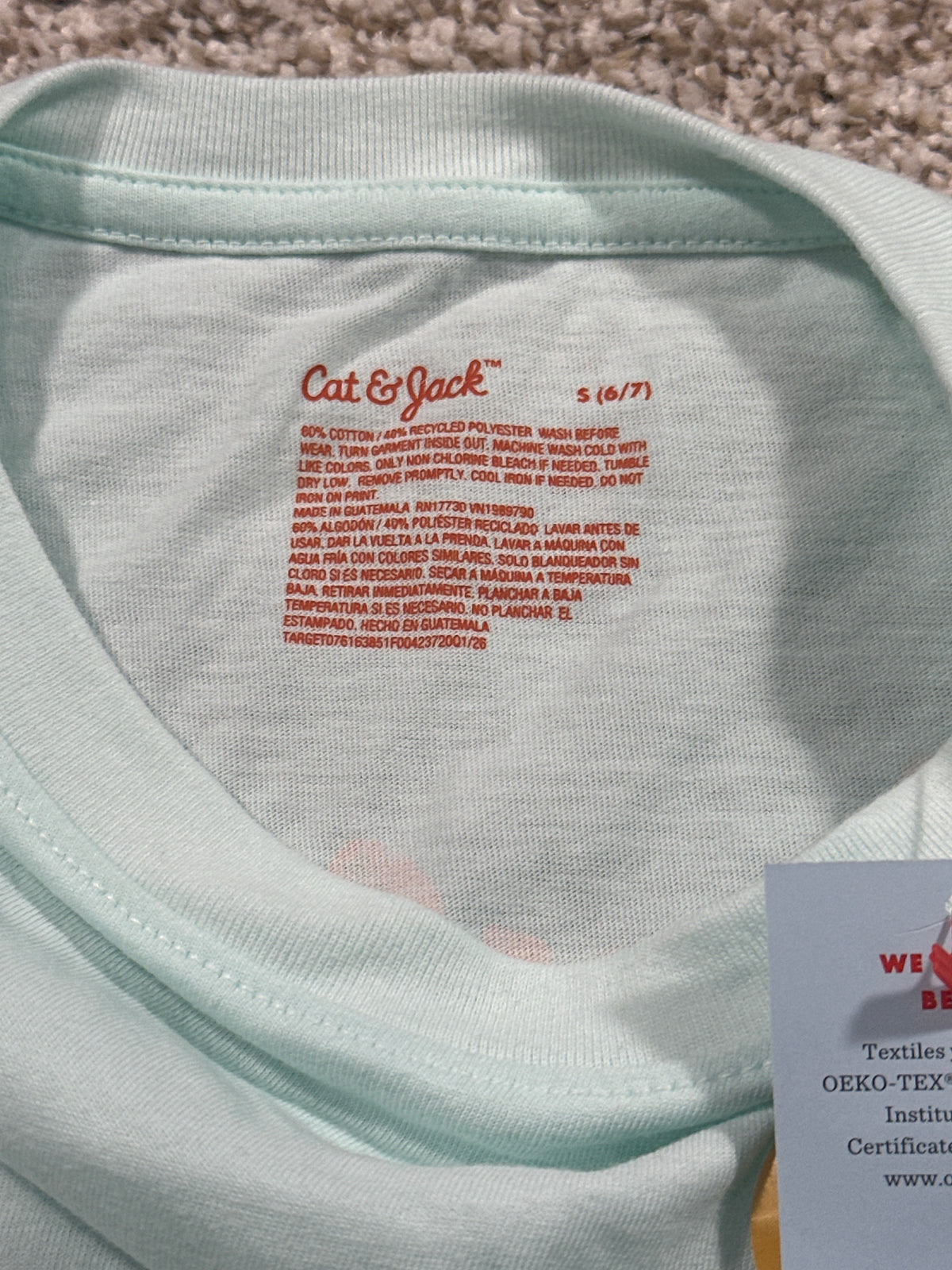 Cat & Jack Kids Pale Mint Speedboat Waves Tank S 6/7