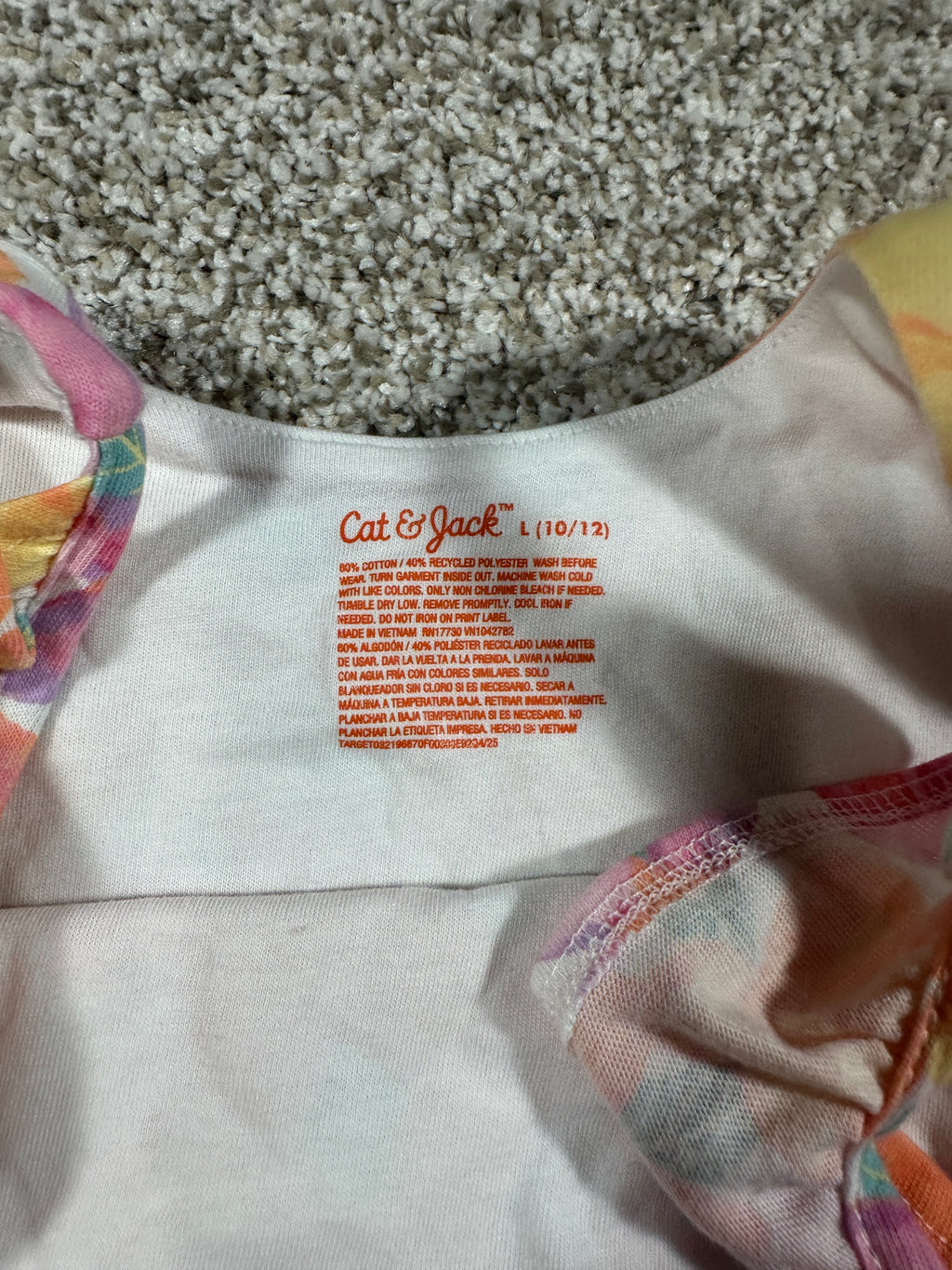 Cat & Jack girls warm tropical floral maxi dress, size L 10/12