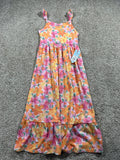 Cat & Jack girls warm tropical floral maxi dress, size M 8