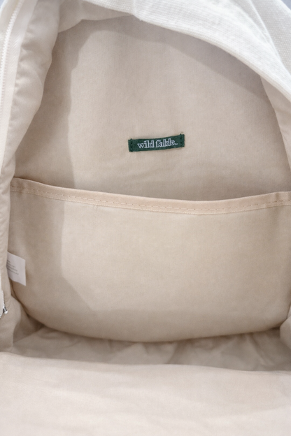 Wild Fable™ Canvas Backpack – Cream with Red Accents