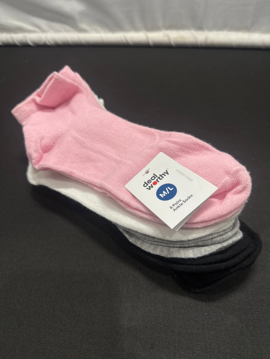 dealworthy Girls Pink Ankle Socks 8 Pack M/L - photo 1